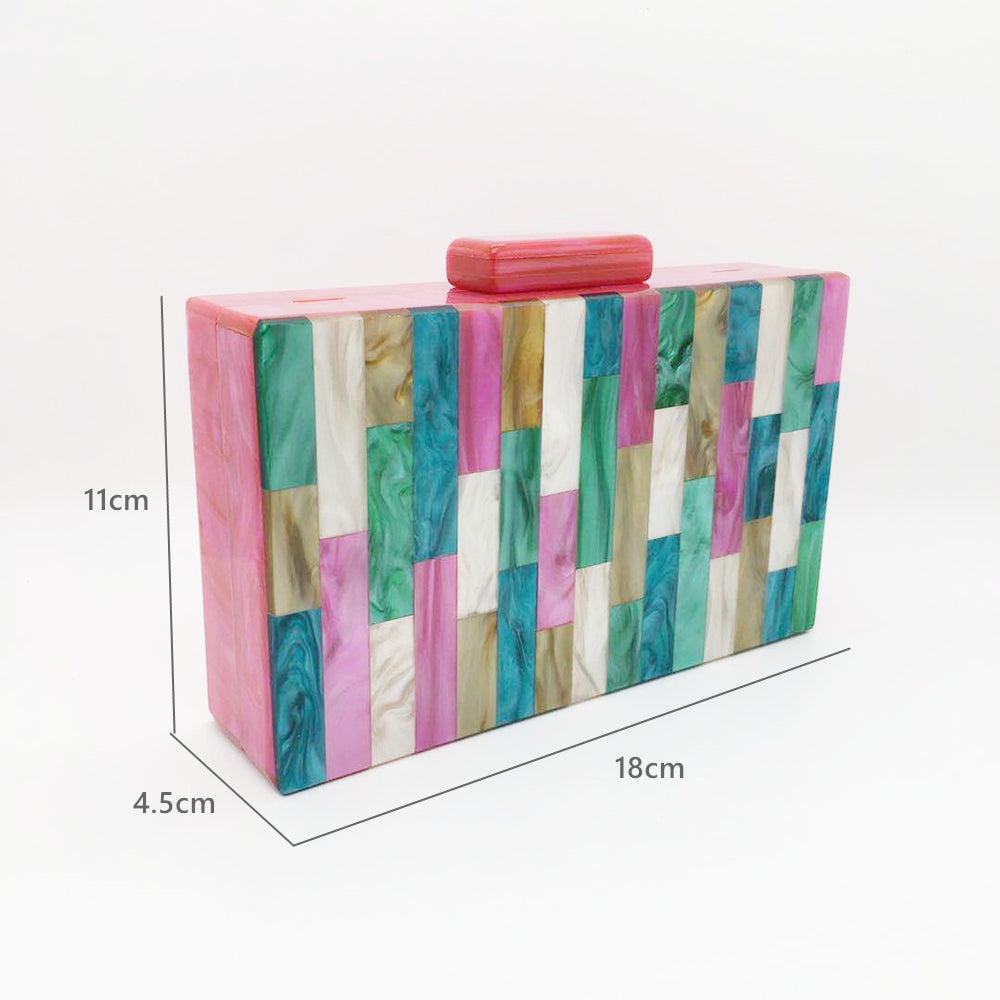Feria Multi-Color Acrylic Evening Box Clutch