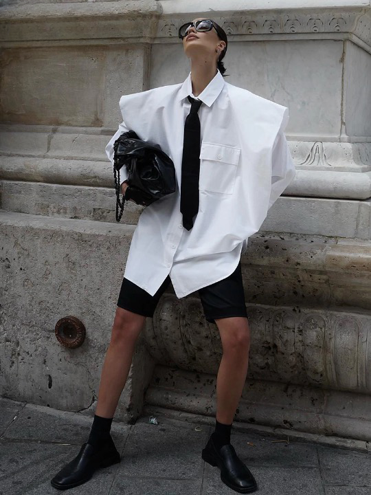 Fiala Oversized Shoulder Shirt Top