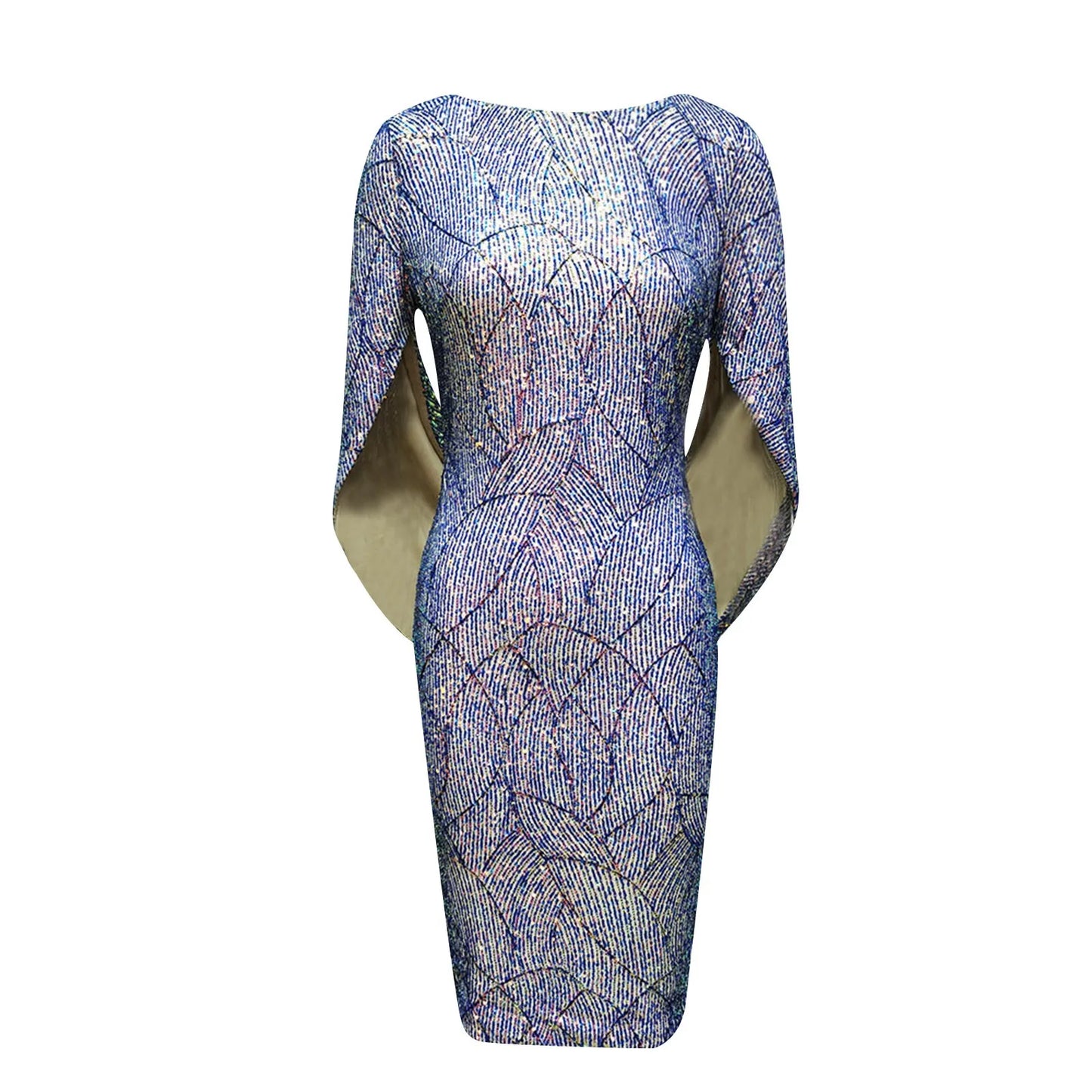 Glittering Sequin Formal Wedding Guest Bodycon Midi Dress