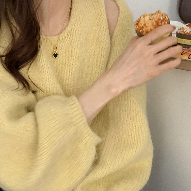 Gia B/W Double Sided Heart Pendant Necklace