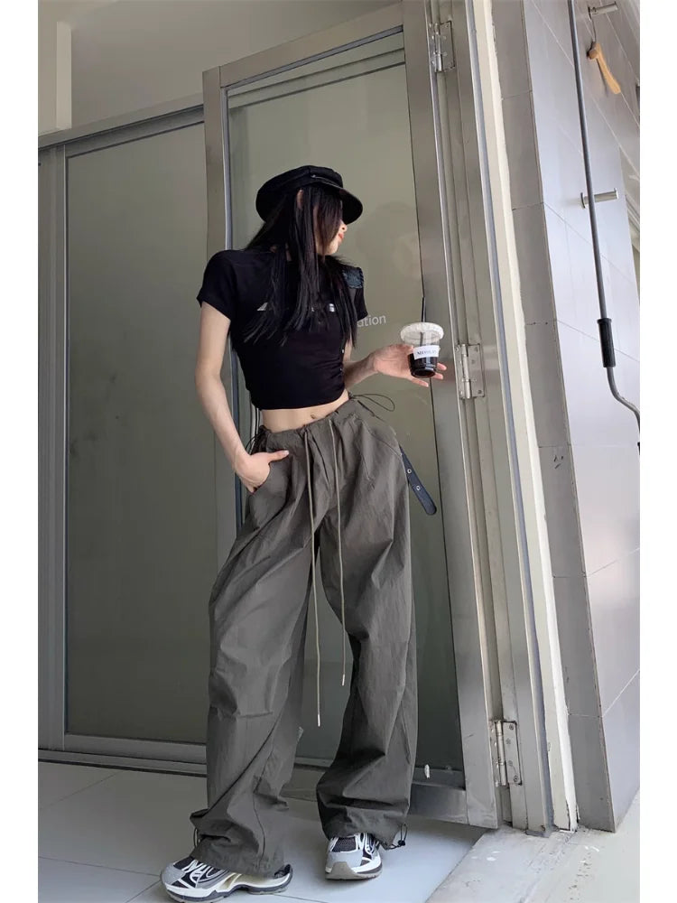 Y2K Vintage Cargo American Retro Baggy Sweatpants Oversized Kpop Hippie Pant