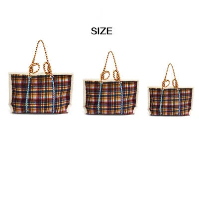 Nesma Ropework Jumbo Felt Tartan Totes