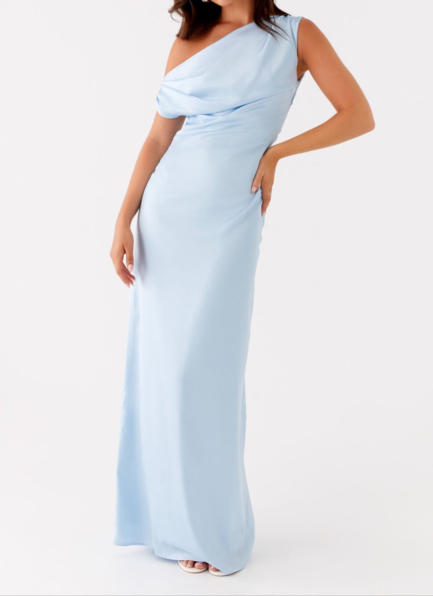 Emily Satin Maxi Dress - Blue