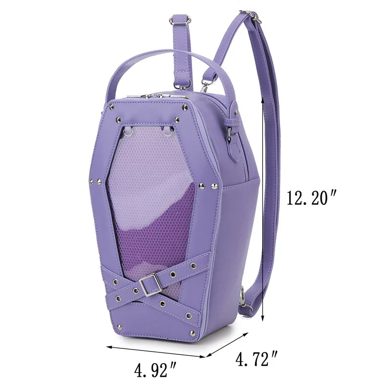 Black Gothic Pentagram Designer Casual Retro Unisex Fashion Leather Shoulder Bag