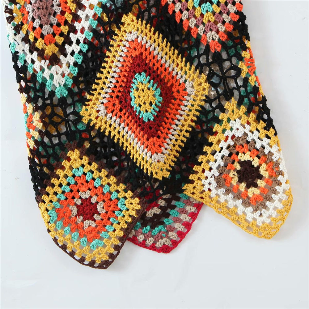 Iliana Multi-Color Patchwork Crochet Dress - 2 Colors