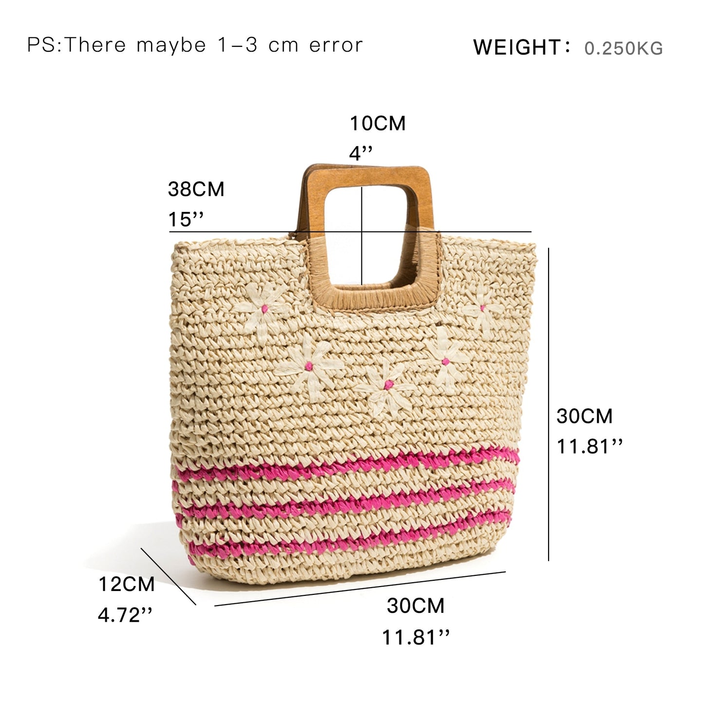 Inka Flower Child Straw Woven Tote - 3 Colors