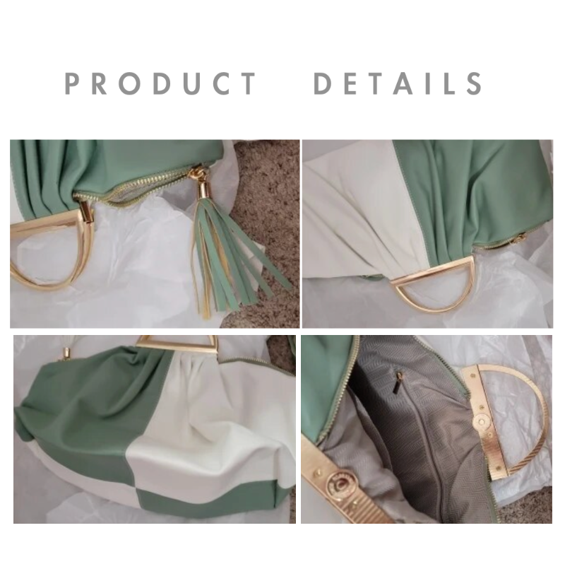 Ira Two Tone Vegan Leather Ruched Dumpling Bags