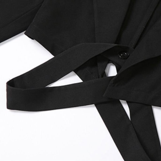 Karim Cropped Jacket with Harness Band