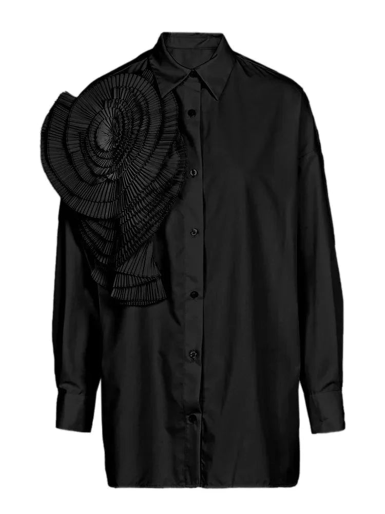 Katla Flower Corsage Shirt Blouse