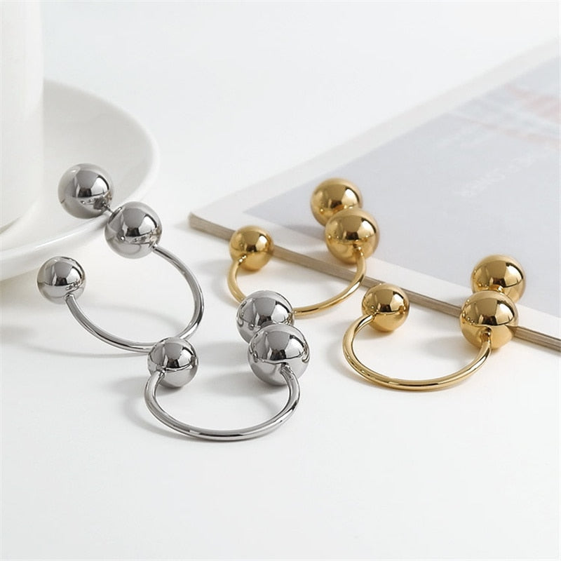 LaCella Punk Pierce-Ball Earrings - Gold or Silver