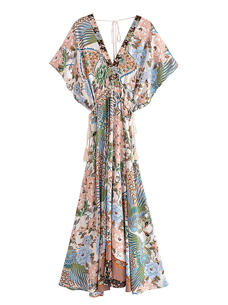 Lamona Bohemian Floral Prints Maxi Dress - 4 Colors