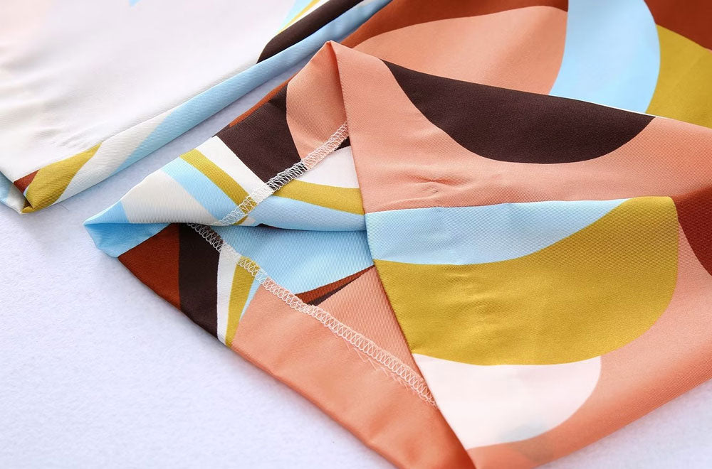 Leaf Abstract Prints Wide-Leg Pants