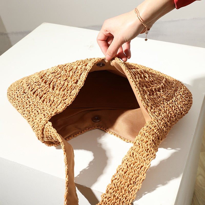 Lisna Seashell Straw Hobo Bags - 2 Colors