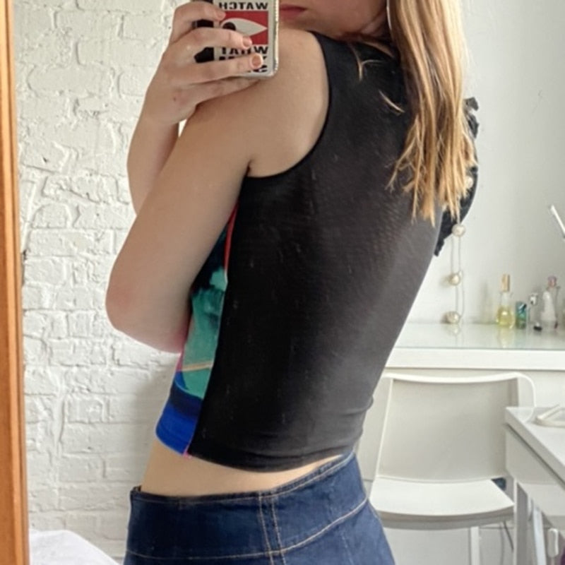 Lora Chromatic Prints Tissue Tank Top