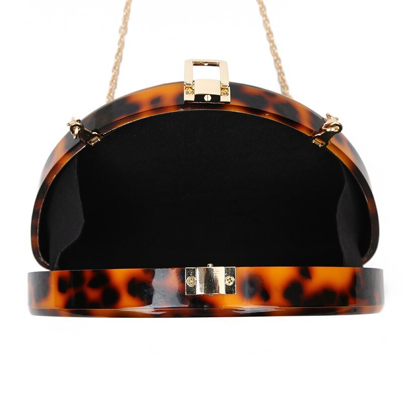 Acrylic Clutch Women Evening Bag Leopard Printing