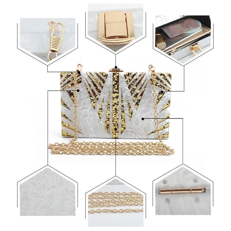 Acrylic Clutches Sequin Pattern Evening Bags