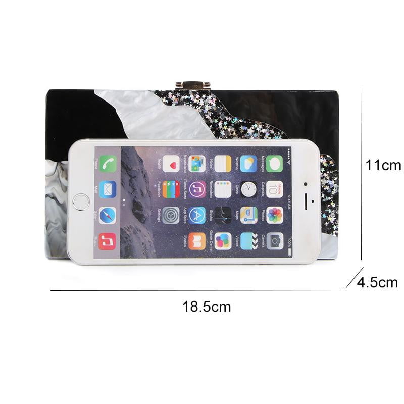Acrylic Evening Bags Marbling Pattern Clutches