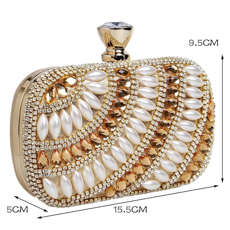 Beaded Evening Clutches Pearl Diamonds Handbags