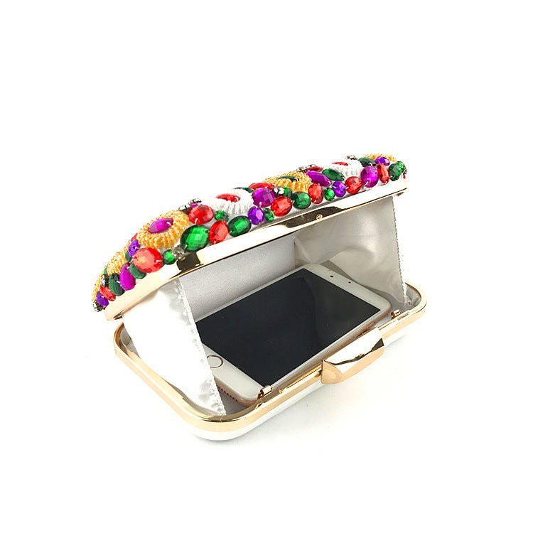 Big Rhinestone Beaded Women Evening Clutch Purse Ladies Handbags