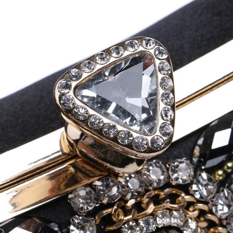 Black Evening Bag Sparkly Beaded Clutch