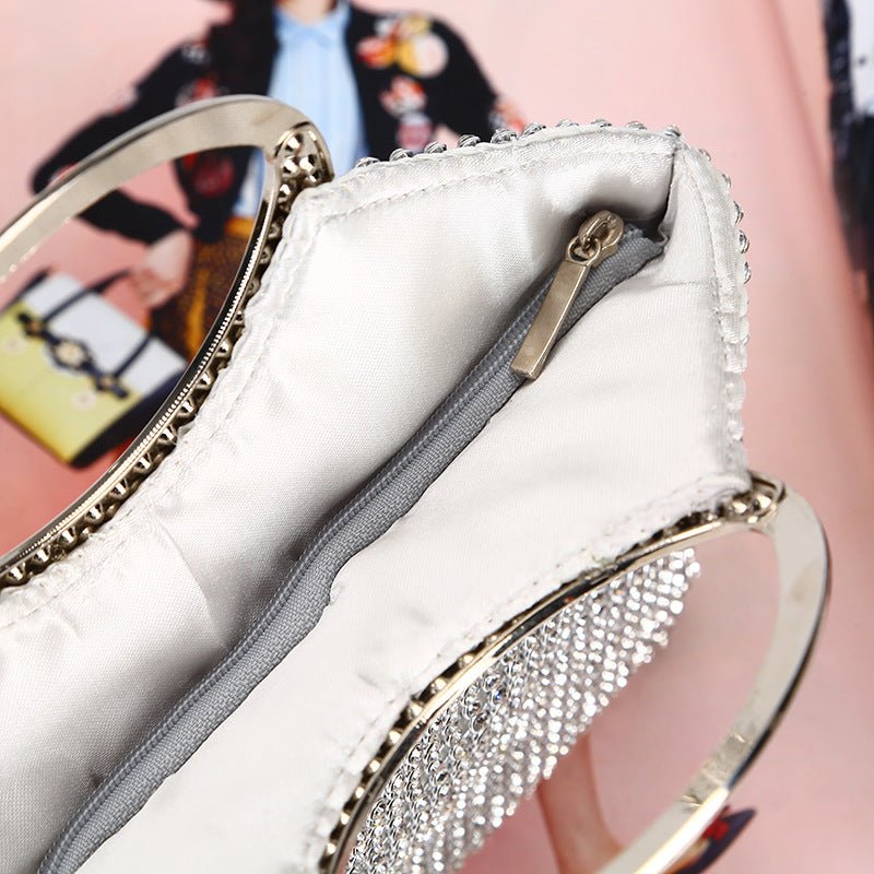 Bucket Clutches Rhinestones Party Handbags Wedding Purse