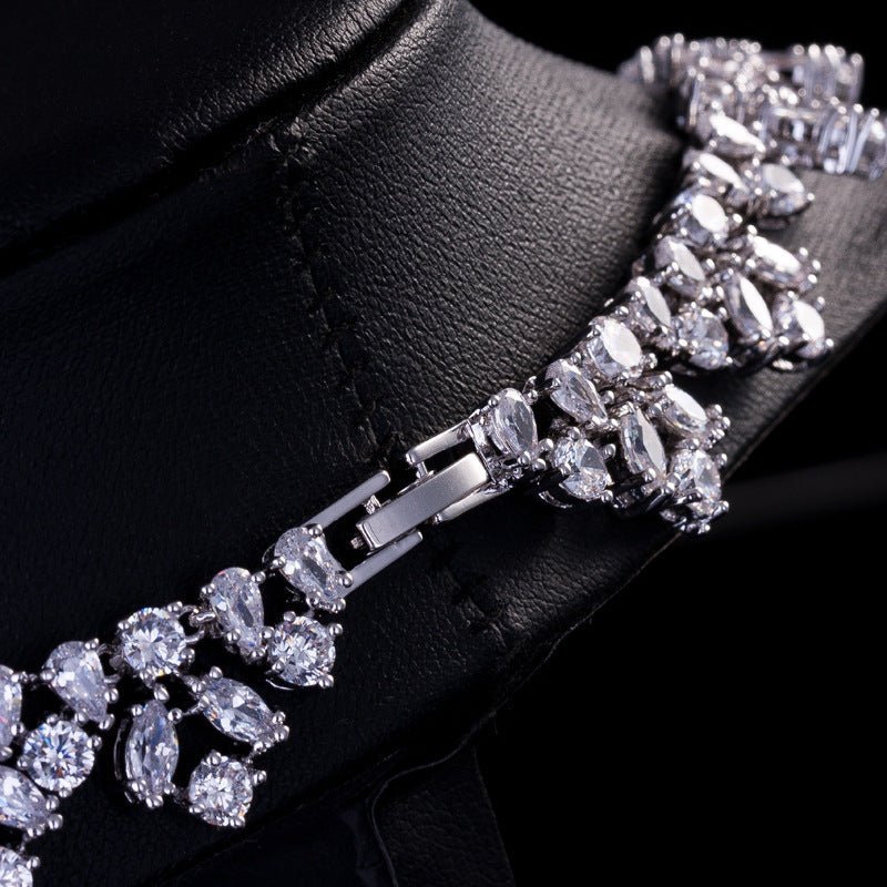 Cubic Zirconia Wedding Jewelry Set Gemstone Necklaces For Women