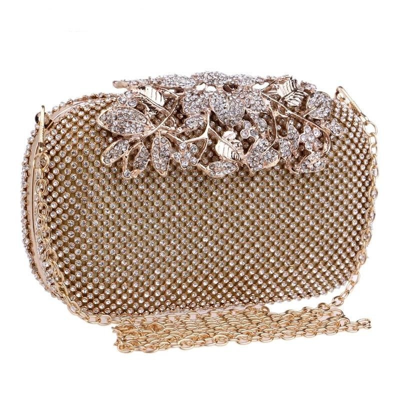 Diamond Evening Bag Flower Crystal Wedding Clutch