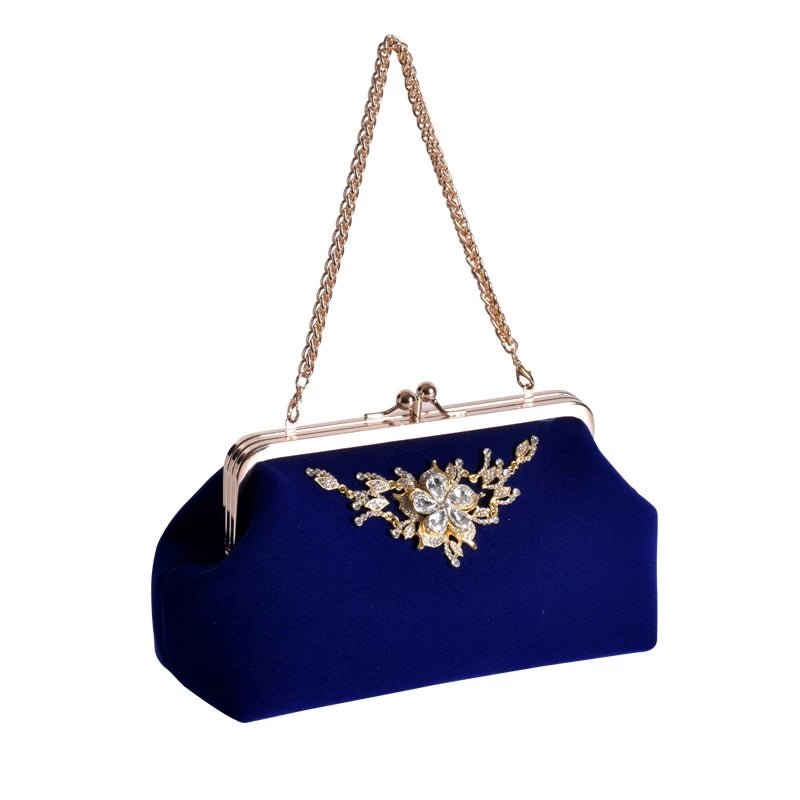 Elegant Velvet Flower Hand Evening Bag