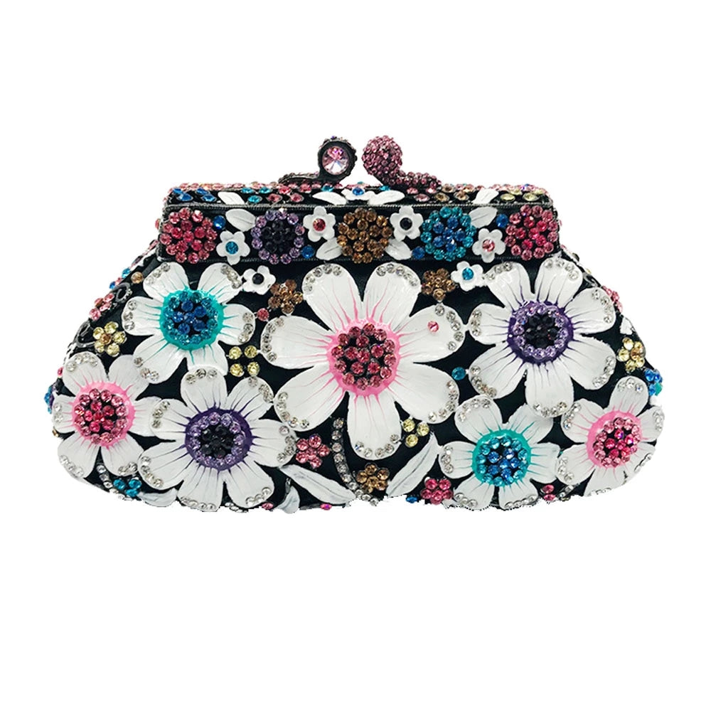 Enamel Daisy Clutch Bag Gorgeous Evening Purse