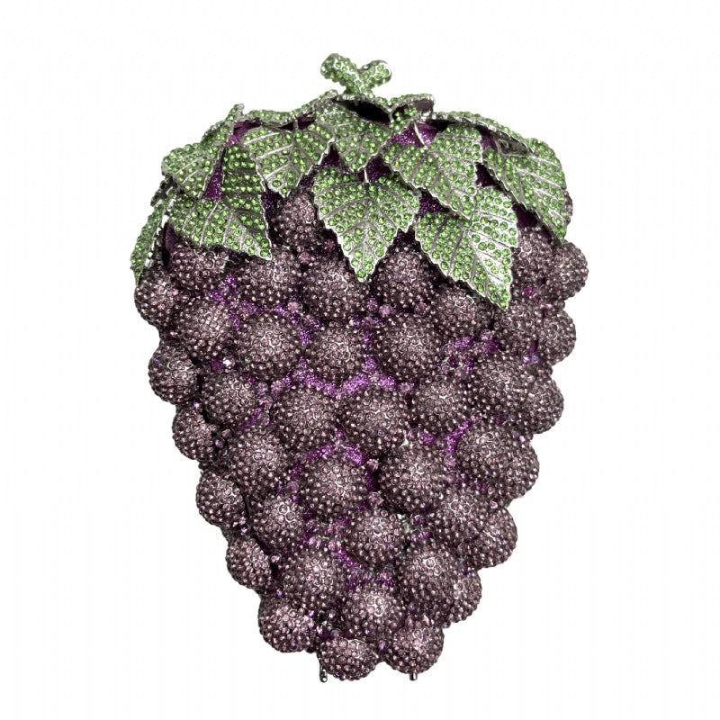 Grape Rhinestone Clutch Deluxe Evening Bag