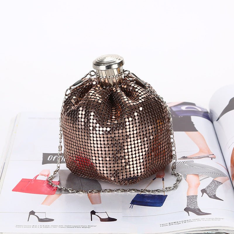 Kettle-shaped Sequined Evening Clutch Bag