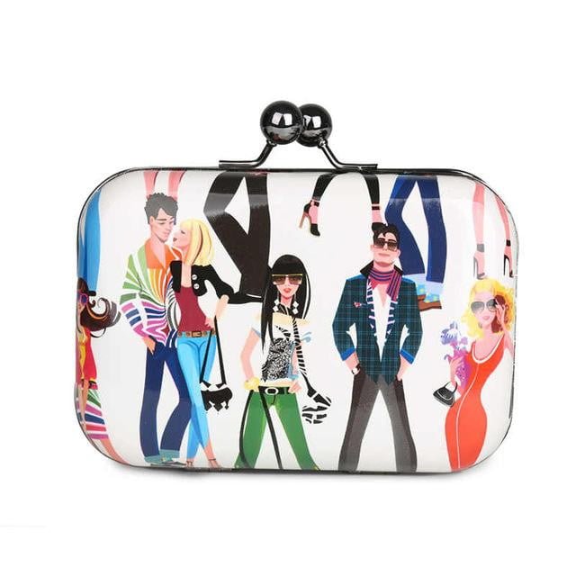 Leather Evening Bags Candy Color Plaid Clutches