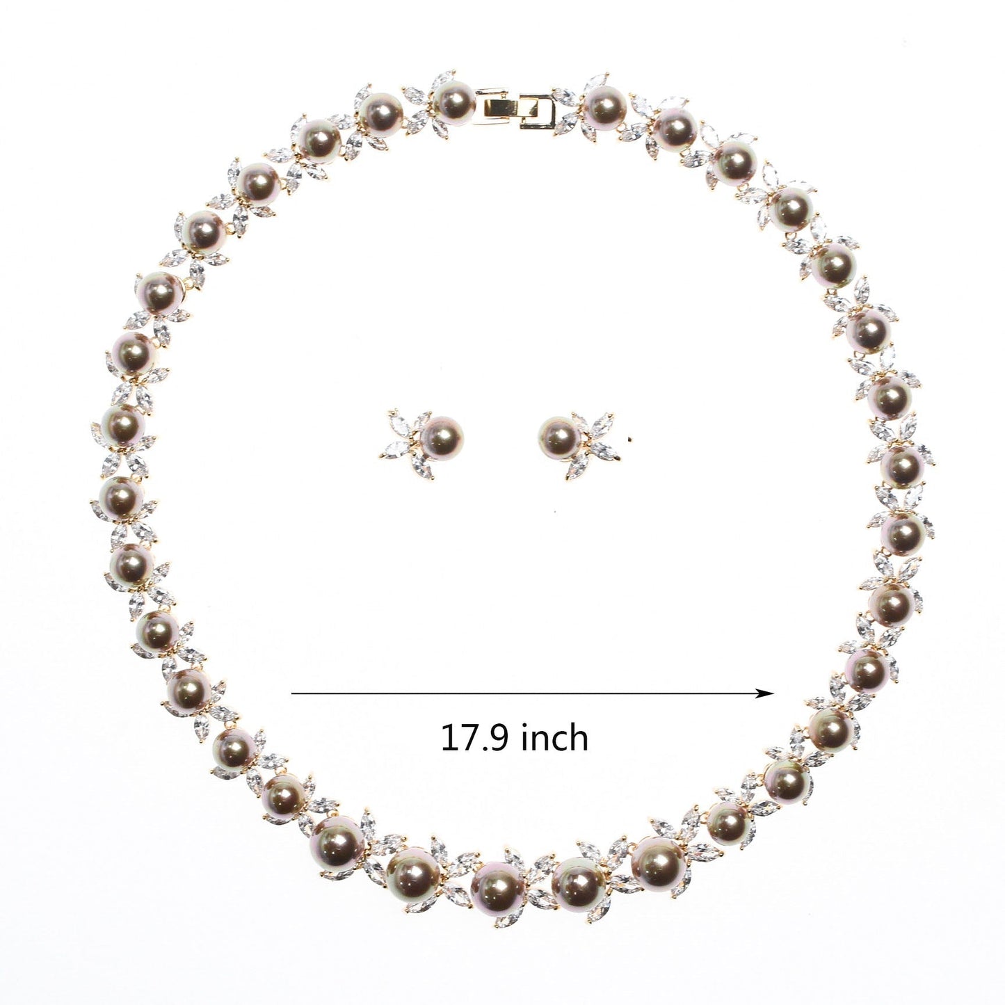 Mothers Birthstone Necklace Pearl Wedding Jewelry Sets