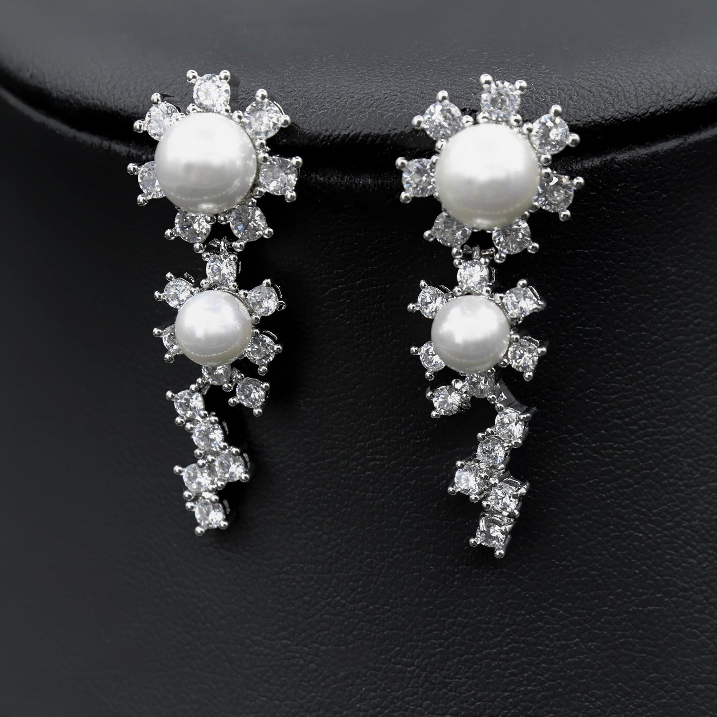 Pearl Cubic Zirconia Wedding Jewelry Sets Necklaces For Girls