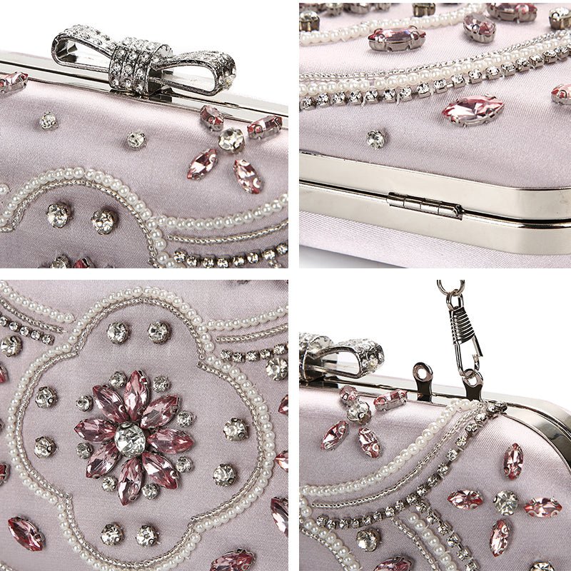 Pink Evening Bags Crystal Rhinestone Clutch