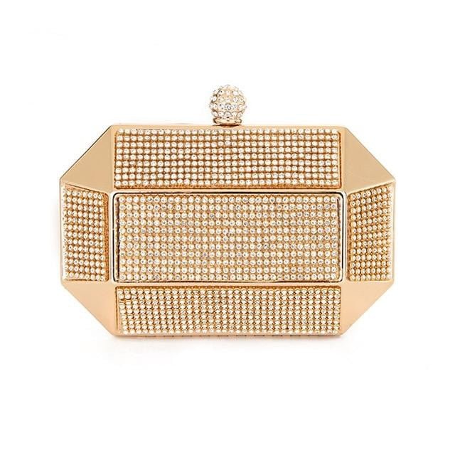 Rhinestone Evening Bags Luxury Iron Box Clutch