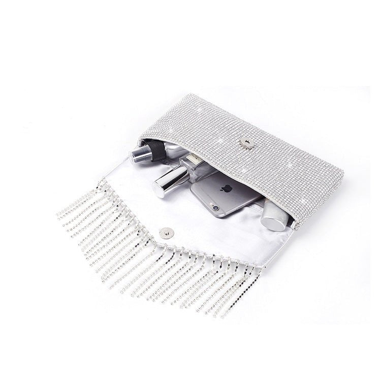 Rhinestone Tassel Crossbody Evening Handbag