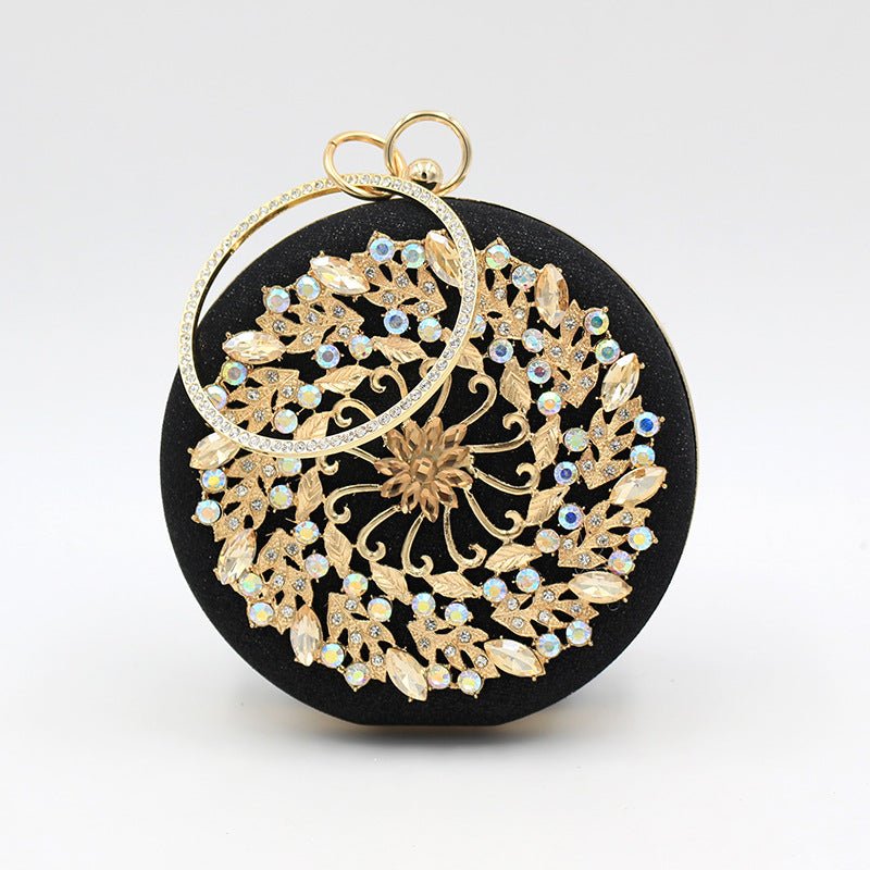 Round Crystal Clutch Women's Mini Handbag Evening Clutch Bag