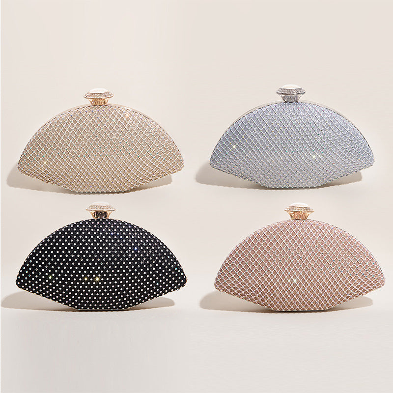 Shell Shape Rhinestone Evening Bag