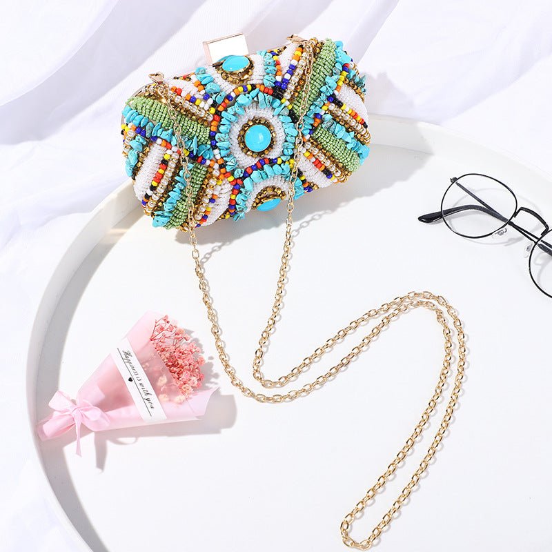 Vintage Bohemian Women Clutch Purses Beaded Evening Bag