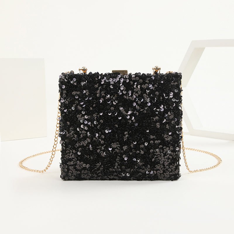 Women Square Sequined Evening Clutch Bag