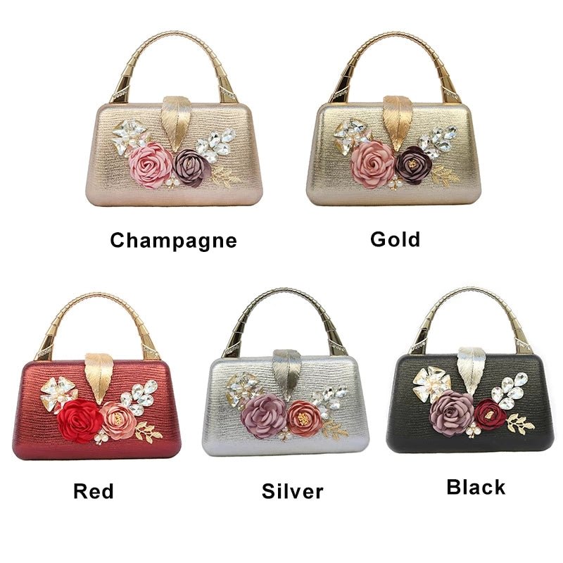 Women's Clutch Evening Bag Flower Handbag Wedding Purse