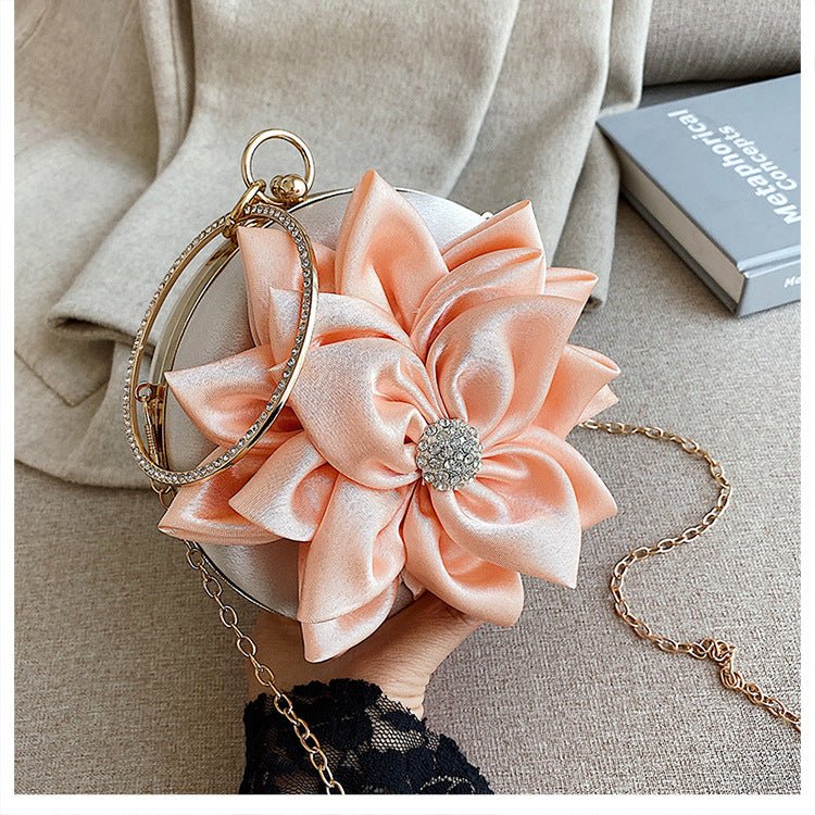 Women's Clutch Round Flower Evening Bag Wedding Party Purse