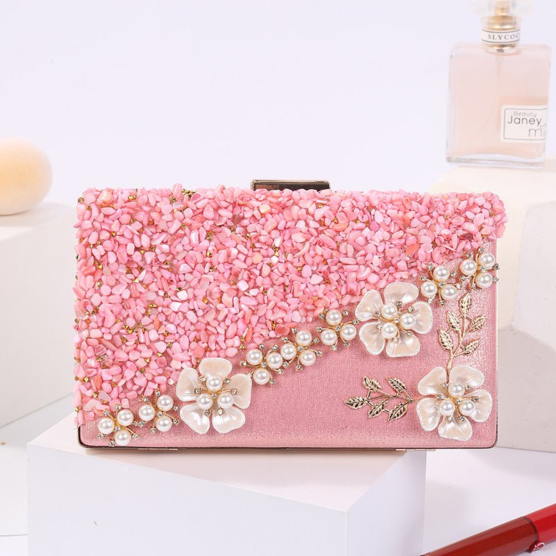Women's Crossbody Bag for Ladies Flower Sequin Clutch Purse