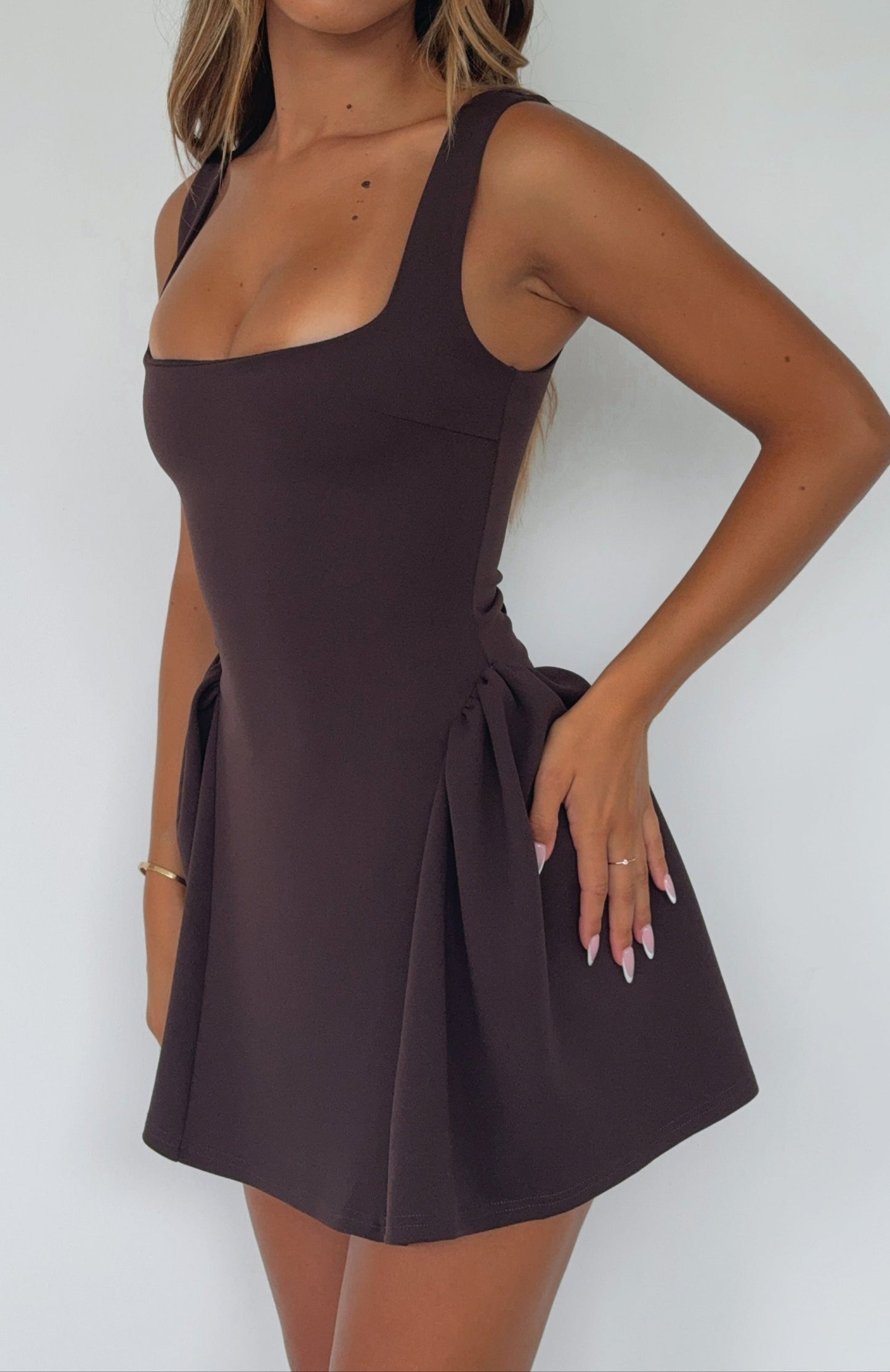 Olivia Mini Dress Chocolate