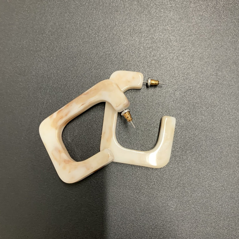 Maji Minimalist Acetate Square Hoop Earrings