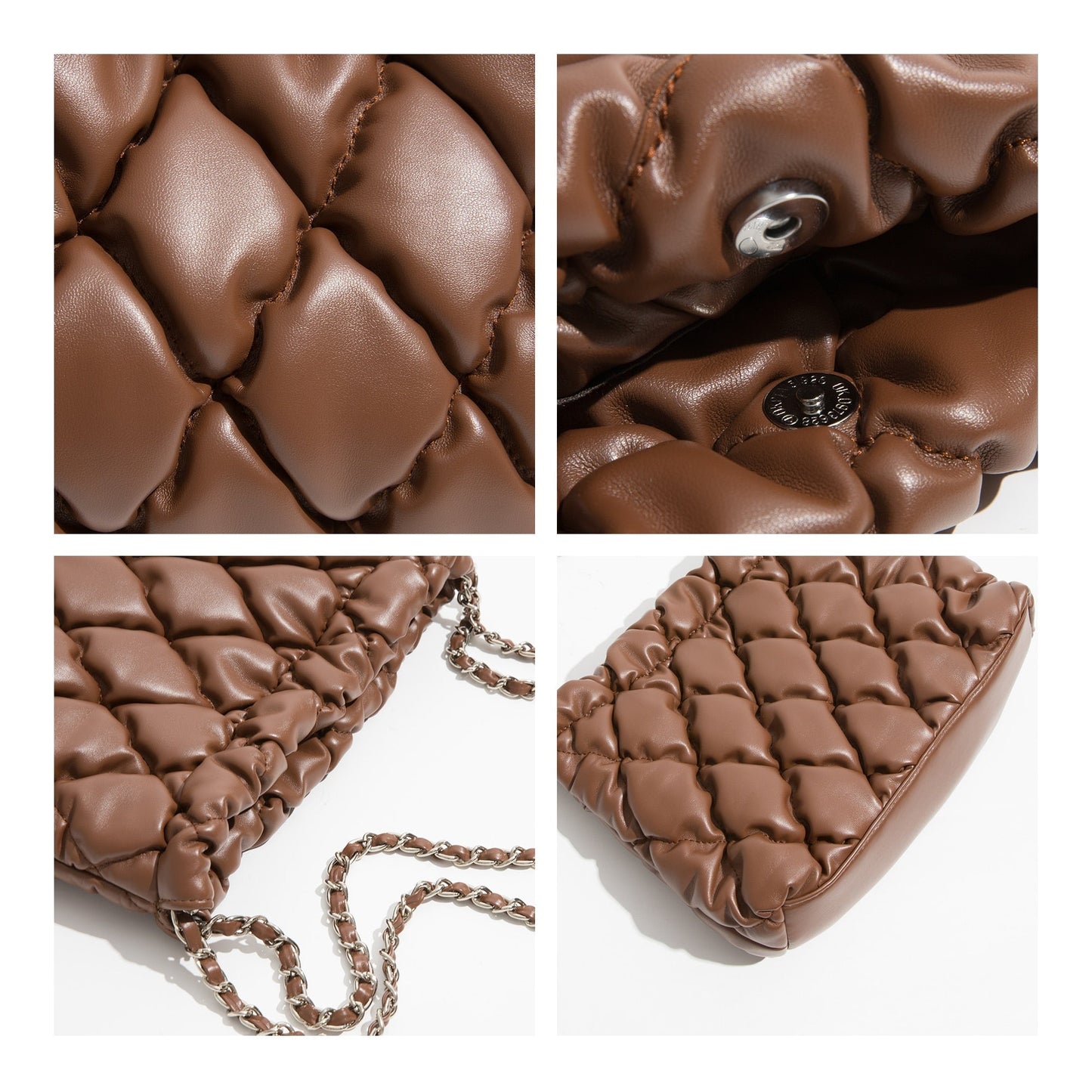 Marlyn Lattice Quilted Puffer Shoulder Bags - 5 Colors