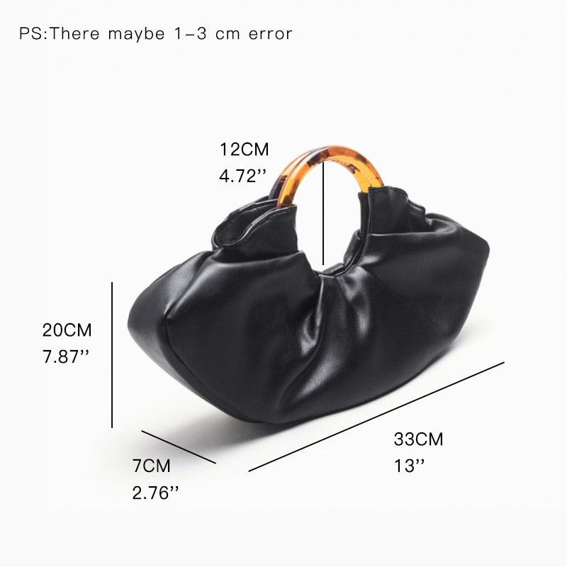 Mila Ruched Round Handle Dumpling Bags