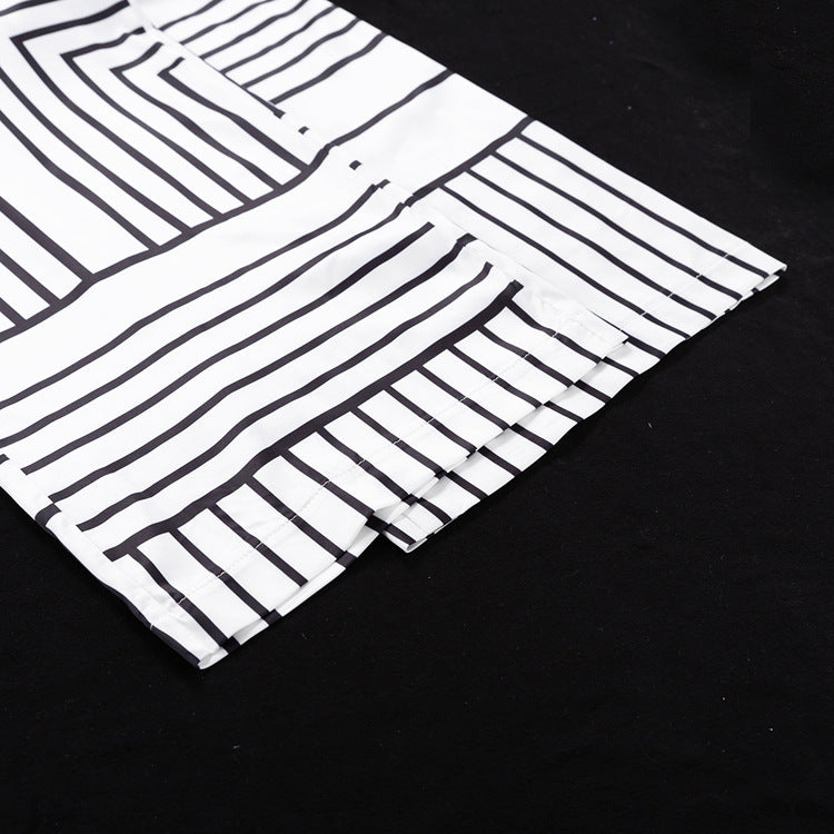 Miranda Geometry Stripe Prints Tunic Top / Pants Set