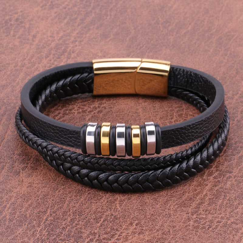 Multi Layers Braids Leather Bracelet